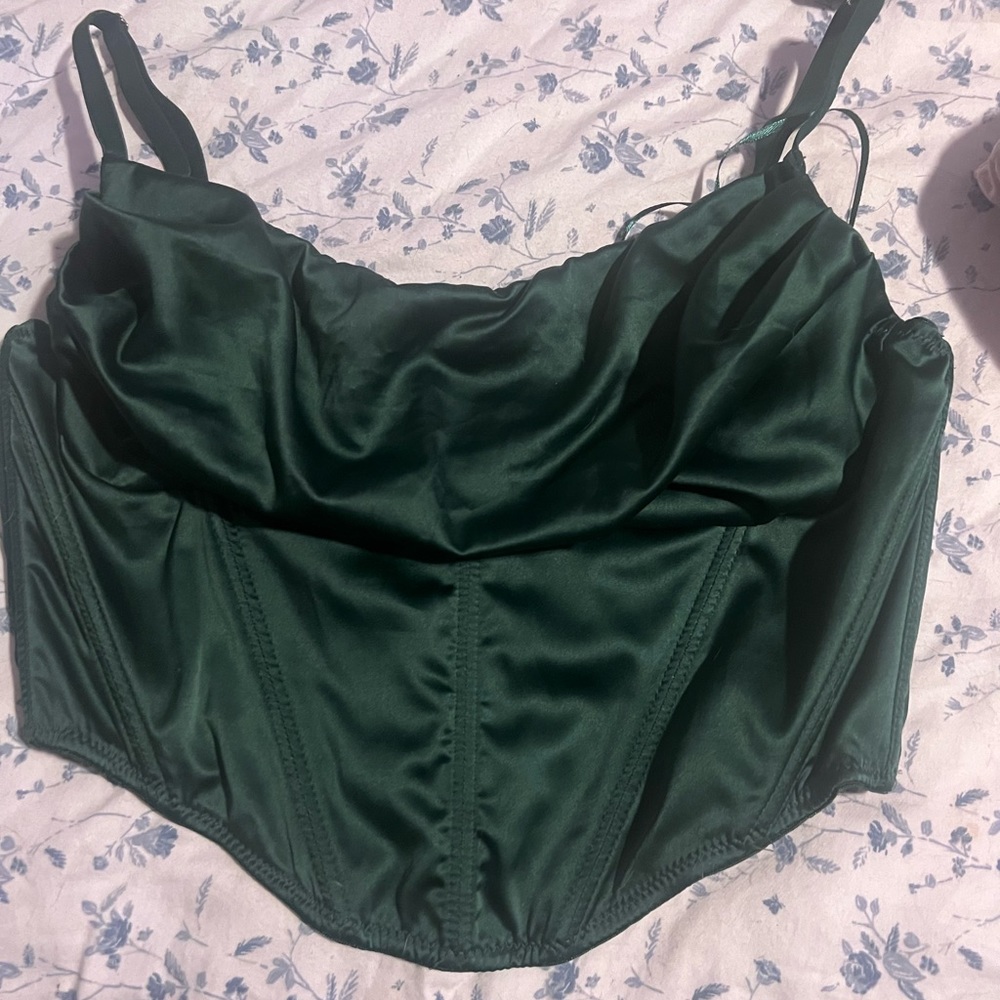 urban outfitters green corset top size medium